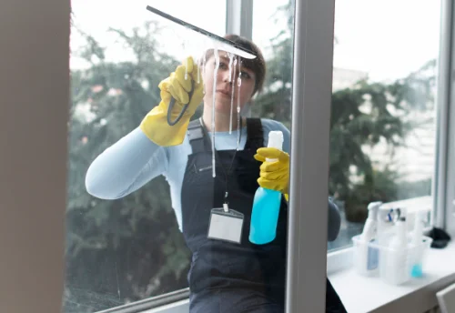 Nettoyage de vitres intérieures et extérieures à l'Hôpital